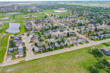 Aerial view of Martensville in central Saskatchewan