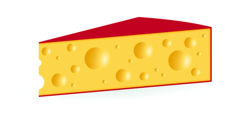 Piece of cheese icon or symbol. texture of the cheese with holes. Vector fresh yellow food or snacks background. Cheese seamless pattern pictogram. Cross-section, Cheese slices banner.