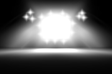 perspective floor backdrop black room studio with gray gradient spotlight backdrop background for display your product or artwork 