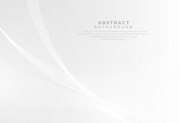 Abstract gray wave line background. Modern minimalist luxury design. Technology white wave lines for presentation, posters, flyer, cover, advertising, banner, website. Vector illustration