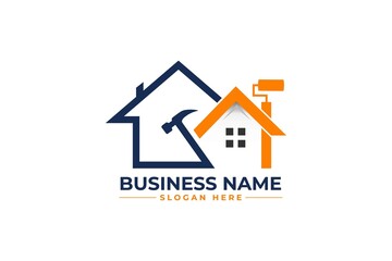 home repair, roofing, remodeling, handyman, home renovation, decor logo