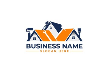 home repair, roofing, remodeling, handyman, home renovation, decor logo