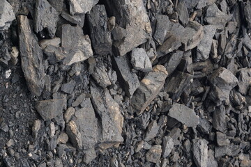 is the macro of coal, you can see the texture of coal fragments in Kalimantan