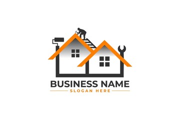 home repair, roofing, remodeling, handyman, home renovation, decor logo