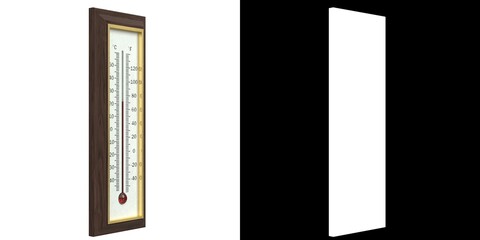 3D rendering illustration of a wall thermometer