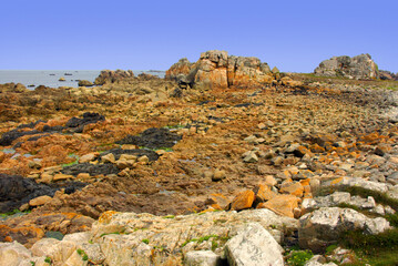 The Côte de granite rose or Pink Granite Coast is a stretch of coastline in the Côtes d'Armor departement of northern Brittany, France.
