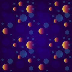 Seamless pattern on the theme of space. Abstract planets. Vector.