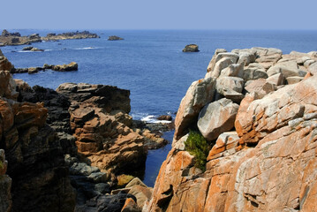The Côte de granite rose or Pink Granite Coast is a stretch of coastline in the Côtes d'Armor departement of northern Brittany, France.