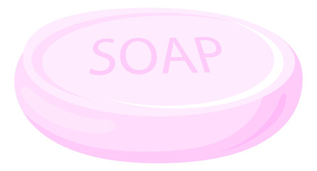 Cartoon soap icon. Pink body care bar
