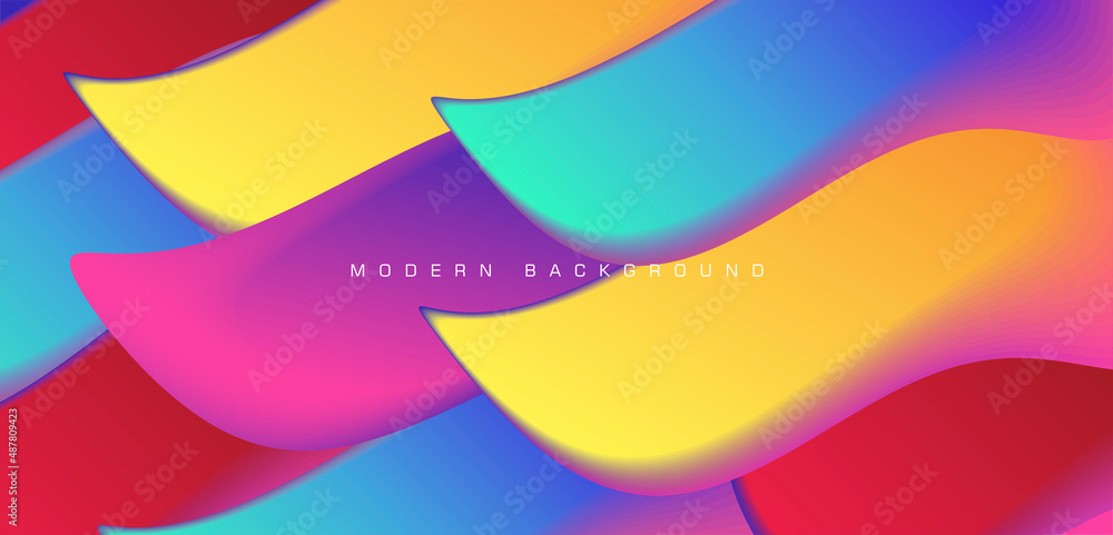 Aufkleber abstract background with wide paint strokes creating gradient texture of waves