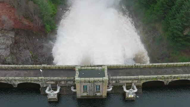 Water Being Pumped Through a Gravity Fed Hydroelectric Dam
