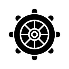 Ship Wheel icon isolated on white background