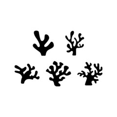 Coral set icon isolated on white background