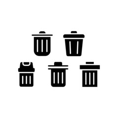 Trash set icon isolated on white background