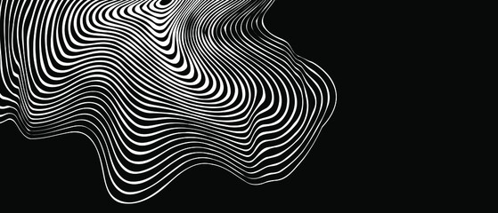 Modern abstract wave lines on black background. Vector EPS 10
