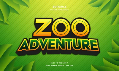 Fotobehang zoo adventure editable text effect template  © Al