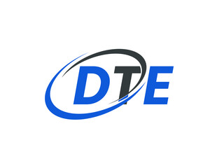 DTE letter creative modern elegant swoosh logo design