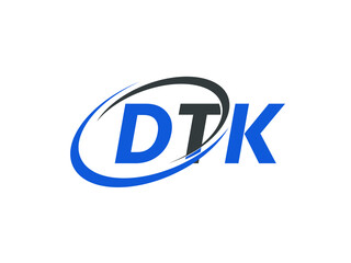 DTK letter creative modern elegant swoosh logo design