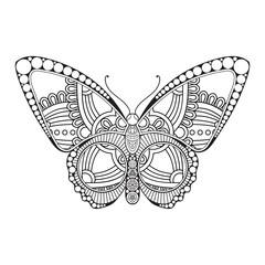 vector butterfly black and white element line art print design