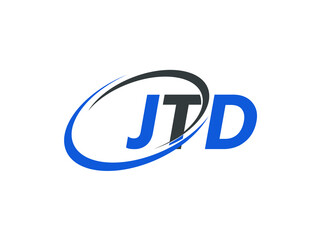 JTD letter creative modern elegant swoosh logo design