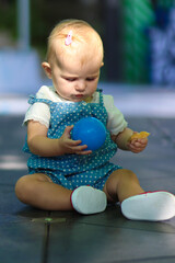 child playing with toy