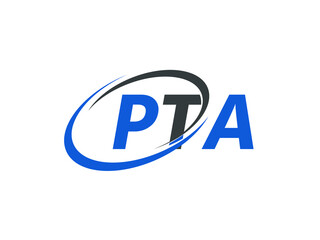 PTA letter creative modern elegant swoosh logo design