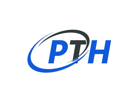 PTH letter creative modern elegant swoosh logo design