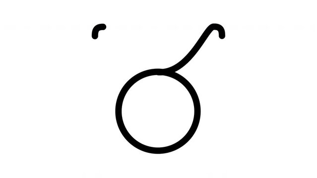 Taurus astrology symbol. Self drawing animation. Line art.