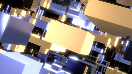 VJ キューブ デジタル シンプル 薄紫 黄色 [別Verあり]