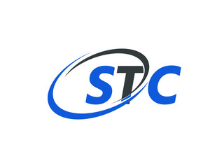 STC letter creative modern elegant swoosh logo design