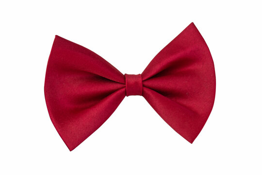 Red color bow tie isolated on white background