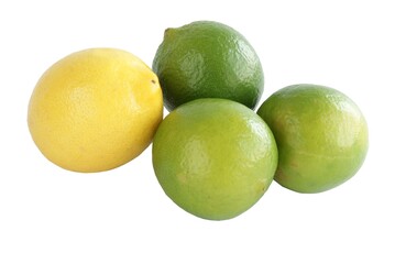 yellow sour lemon and green sweet limes close up