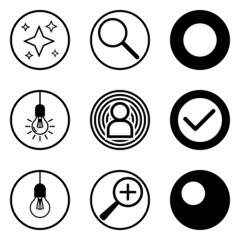 Circles Flat Icon Set Isolated On White Background