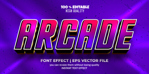 arcade text effect. editable font