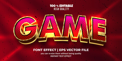 game text effect. editable font