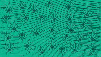 Cannabis marijuana weed kush leaf Abstract Pattern Background - obrazy, fototapety, plakaty