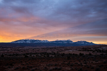 The Shadow of La Sal Mountains At Sun Rise