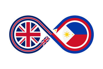 unity concept. english and filipino language translation icon. vector illustration isolated on white background - obrazy, fototapety, plakaty