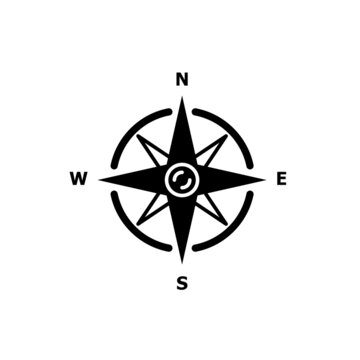 Compass Rose Icon Vector Logo Template Ilustrasi Desain