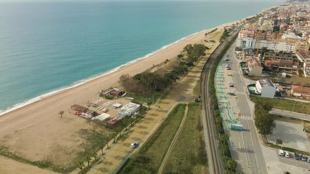 Malgrat de Mar beach in winter Barcelona coast pineda de mar 
