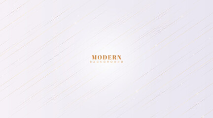 Modern abstract gold glittering diagonal dashed line pattern on white background. Luxury and elegant diagonal lines striped texture design. Shiny simple golden linear pattern element