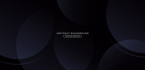 Abstract dark gradient circles shape background. Overlapping circle shape creative design. Modern simple geometric pattern graphic element