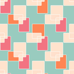 Simple abstract color squares seamless background.