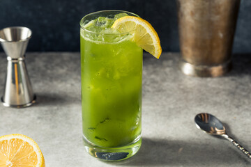 Refreshing Cold Matcha Whiskey Highball