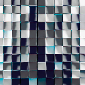 Imagen abstracta de fondo de cubos en tonos oscuros y blancos. 3d Ilustración de mosaico abstracto con cuadrados y cubos.