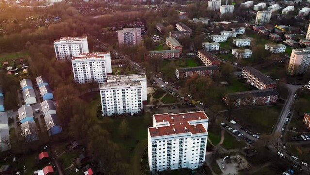 Drone image of prefabricated building