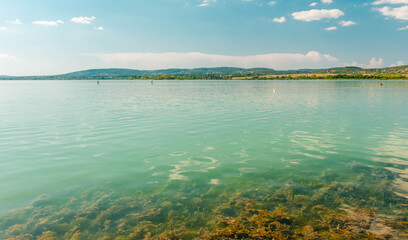 Autumn afternoon view of a bay at lake Balaton.