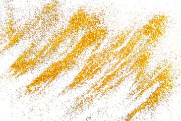 golden sequins abstract on white background