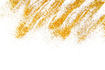 golden sequins abstract frame on white background
