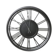 Clock showing five minutes until midnight on white background. New Year countdown